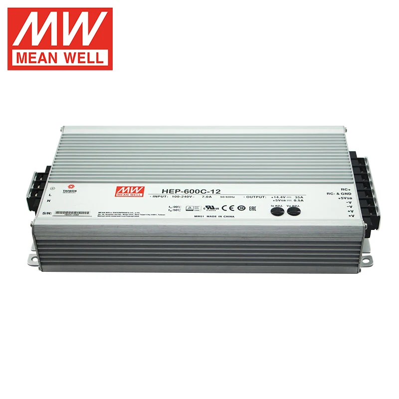 Meanwell HEP-600C-12 Power 600W Battery Charger for Harsh Environment 12V AC to DC Battery Charger
