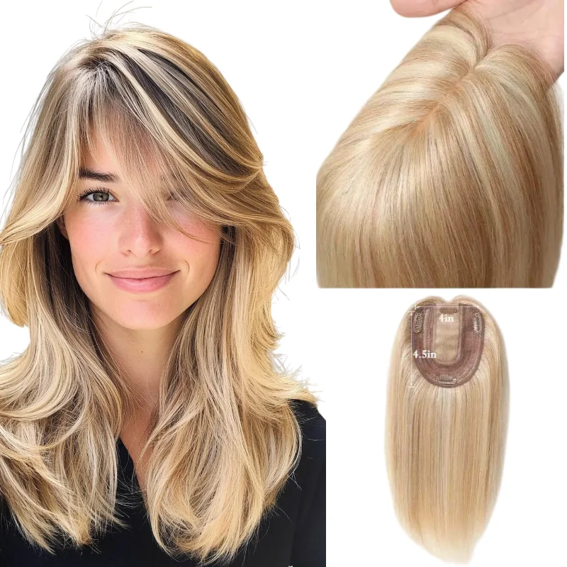 

Machine Made 100% Human Hair Topper Clip-in Wig For Women Hairpiece For Daily Use Various Colors Sizes Fast Delivery