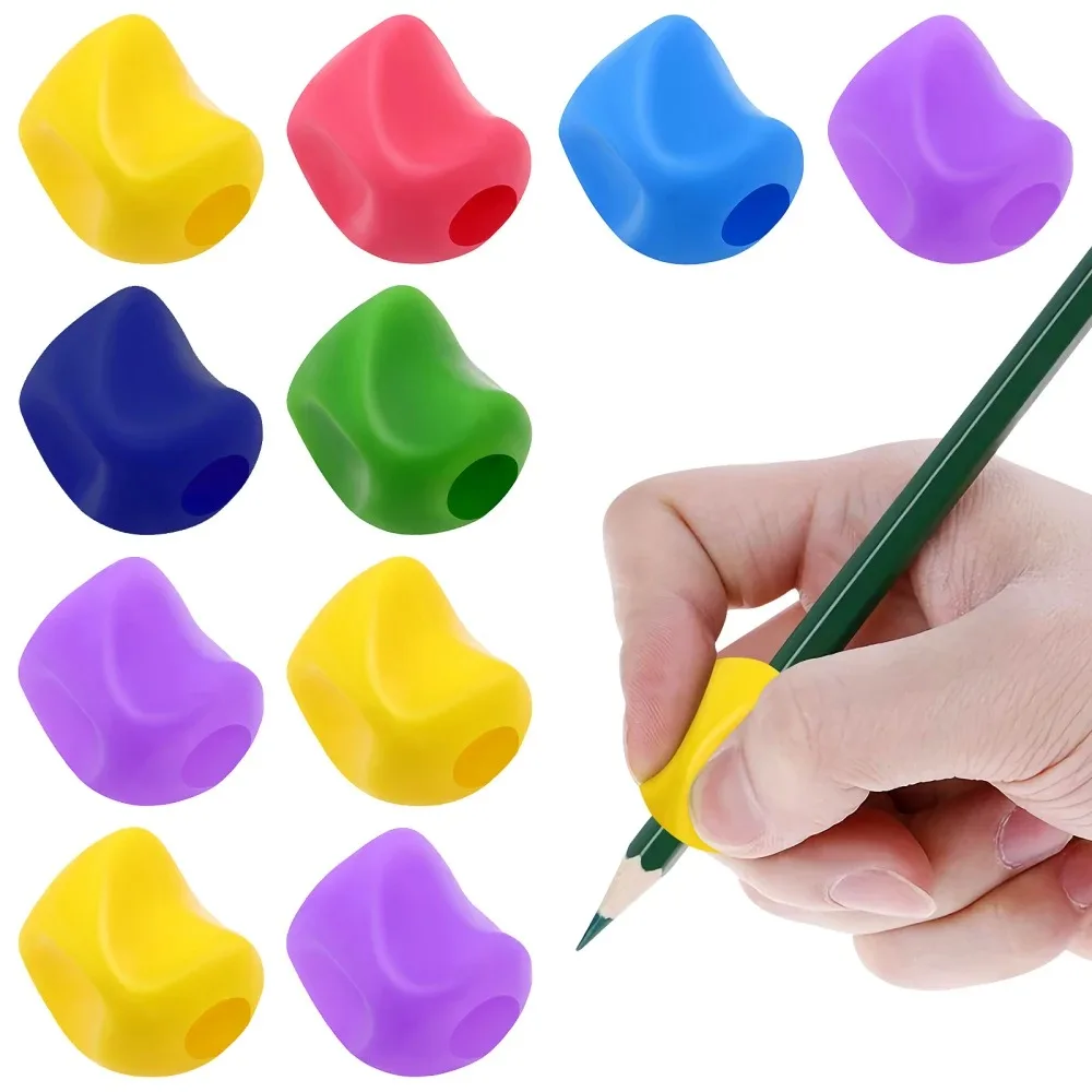 Corrector de escritura ergonómico Universal para niños, soporte para bolígrafo de escritura, estuche para lápices corrector, 5/10 Uds.