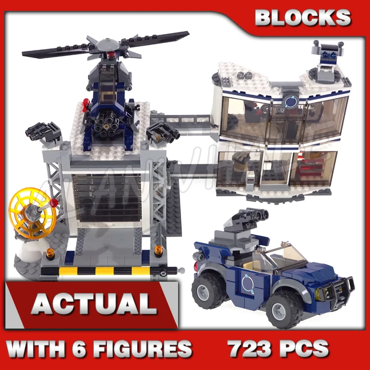 

723pcs Super Fighters Revengers 2-level Headquarters Compound Battle Offroader 11262 Building Blocks Toys Compatible With Model