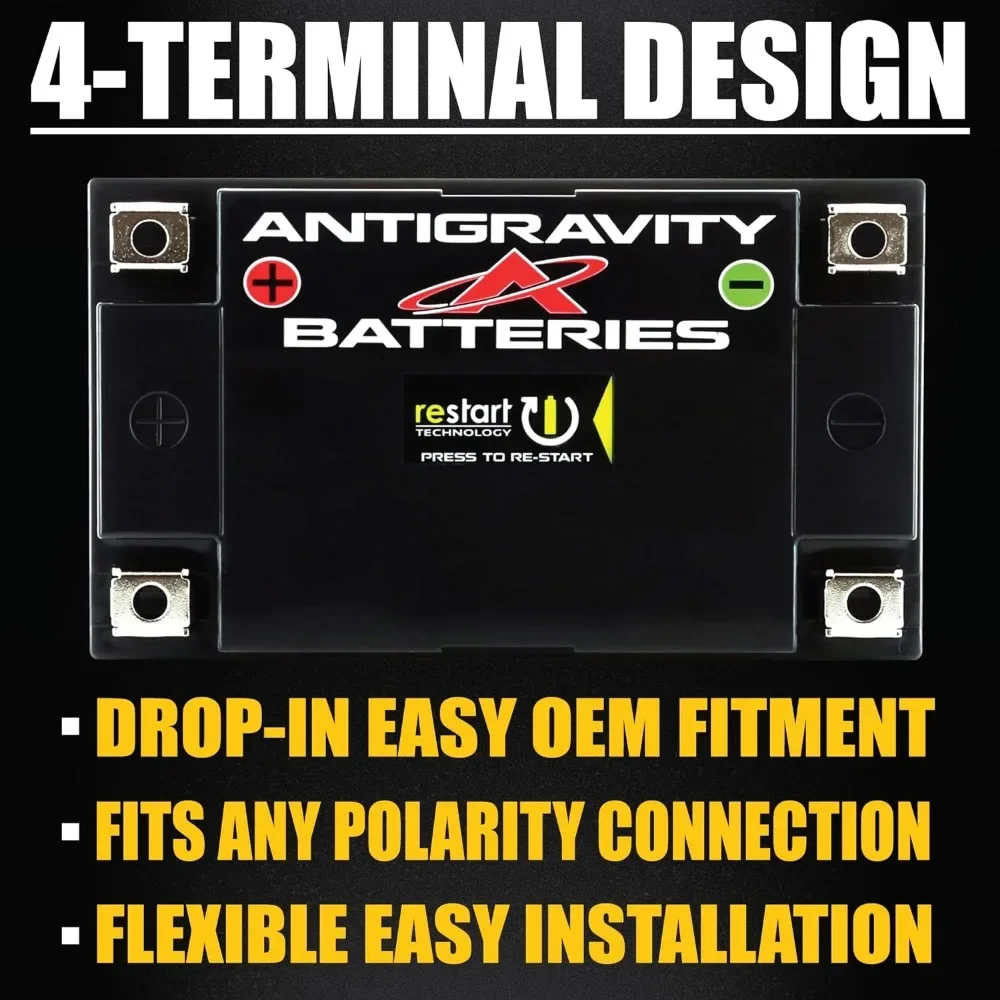 ATZ-10 Performance Lithium Motorcycle Powersport Battery with Built-In Jump Starting. 6.1Ah