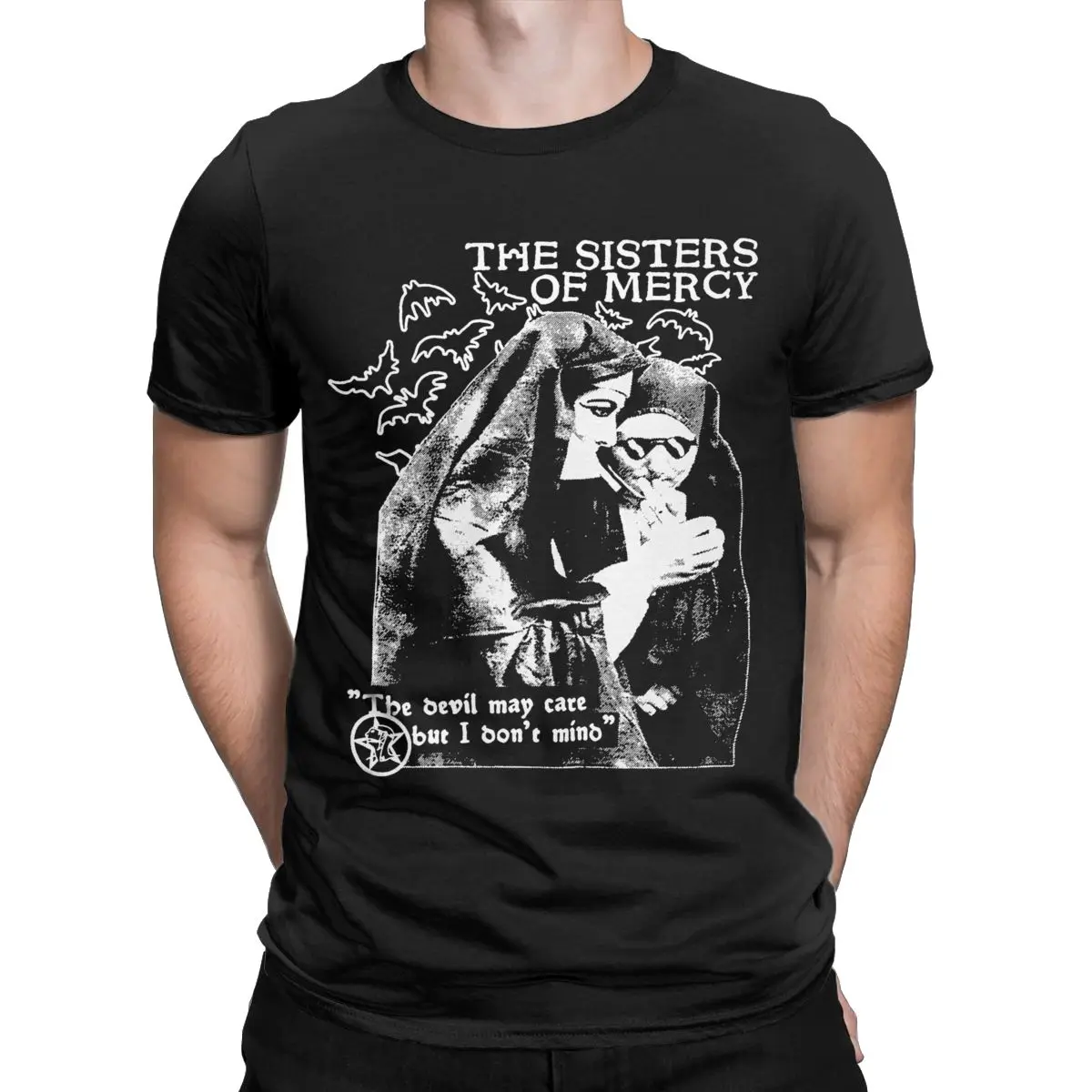 Men's The Sisters Of Mercy Night T Shirt Pure Cotton Clothes Novelty Short Sleeve O Neck Tee Shirt Plus Size T-Shirt