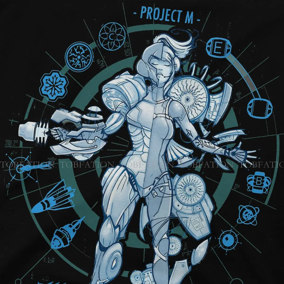 PROJECT Round Collar TShirt METROID Samus Aran Zero Task Pure Cotton Original T Shirt Man\'s Clothes Fashion Big Sale