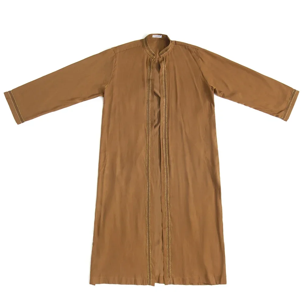 Abbigliamento islamico tradizionale Eid Medio Oriente Jubba Thobe Uomo Arabo Musulmano Vestaglie Kimono Tempo libero Maniche lunghe Caftano Marito Regali