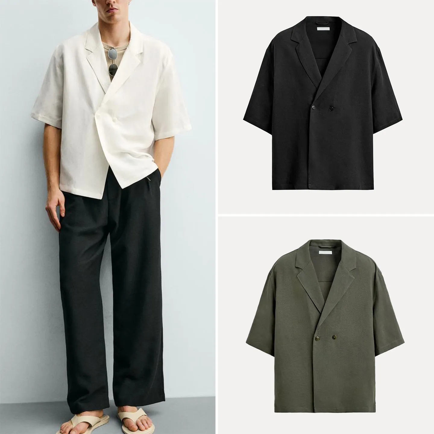 

Men's Fashion Casual Loose Shirt Summer 2026 V-neck Short Sleeve Vintage Style Drapey Loose Fit Versatile Clothing