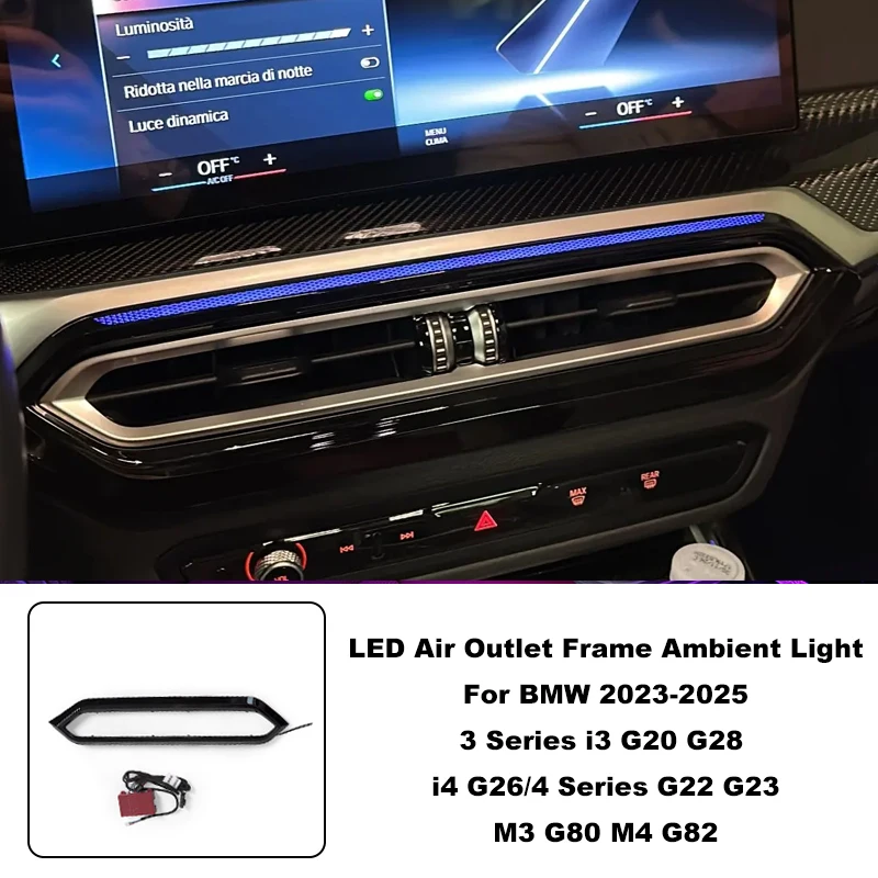 11 Color LED Car Vent Lights for BMW 3 Series I3 G20 G80 G82 M3 M4 2023-2025 Synchronized Ambient Lighting Interior Accessories