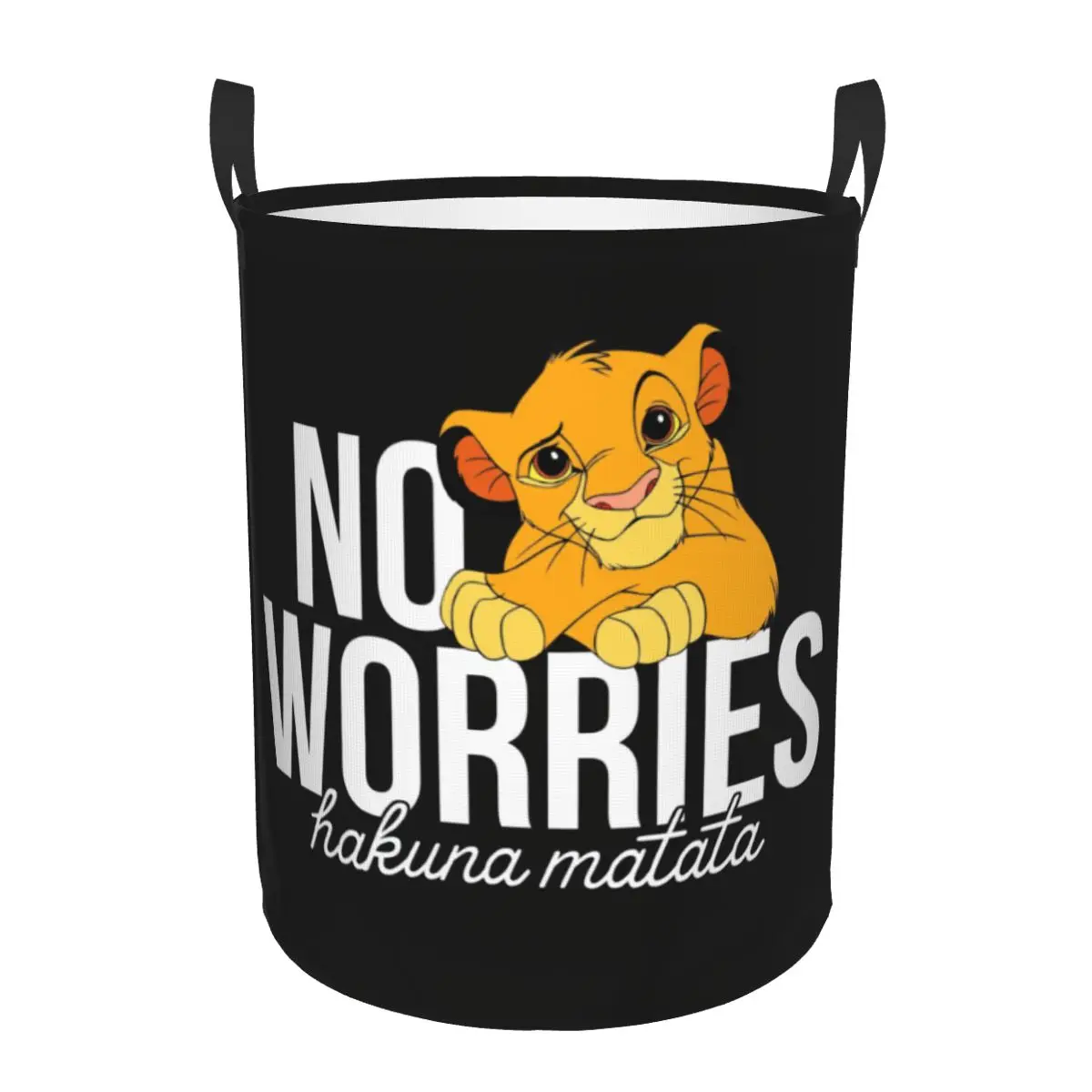 

Custom The Lion King Classic No Worries Simba Laundry Hamper Large Storage Basket Girls Boys Toy Organizer