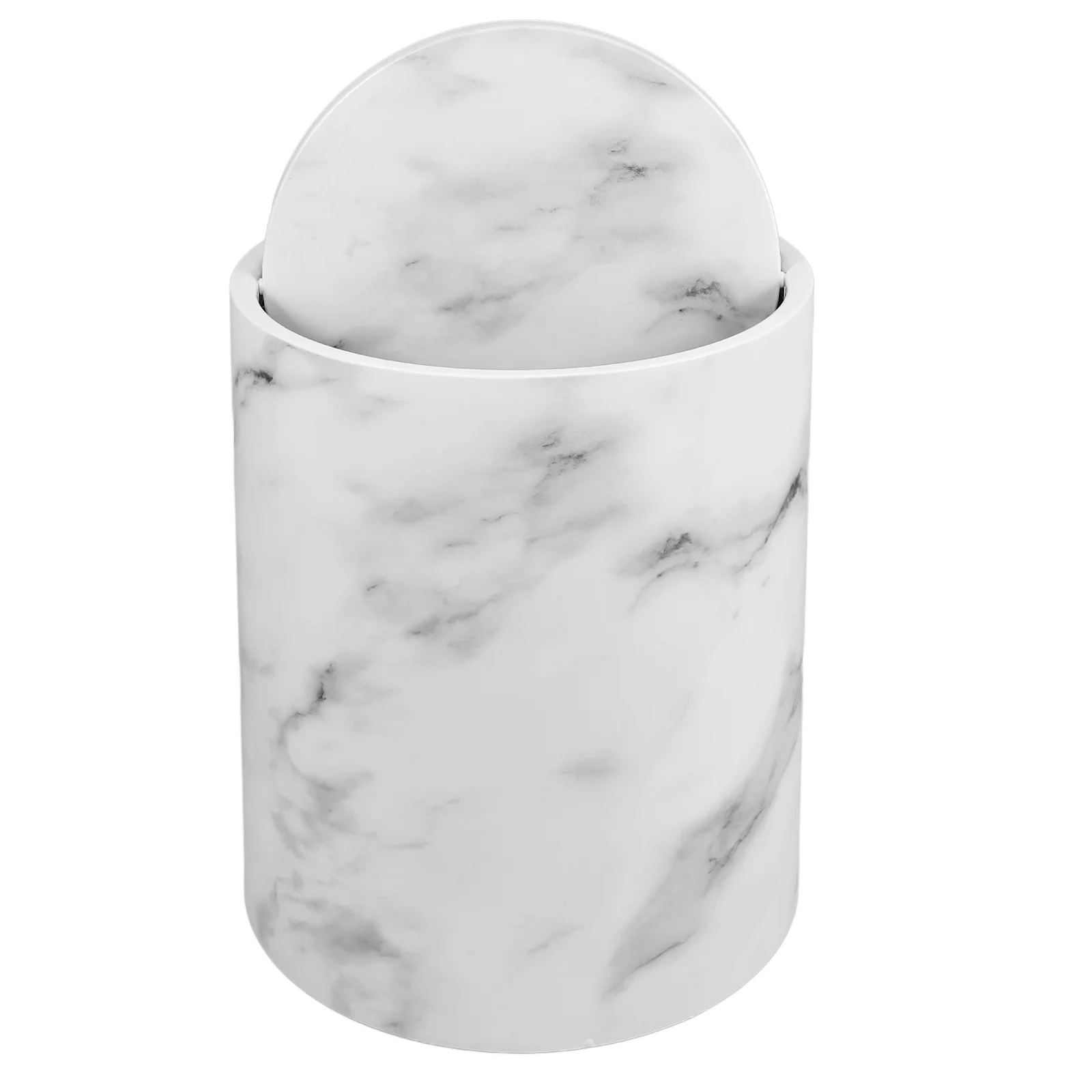 Shake Lid Trash Can Marble Design Waste Container Small with Soap Dispenser Bathroom Garbage Household Bucket Cans Paper Bin