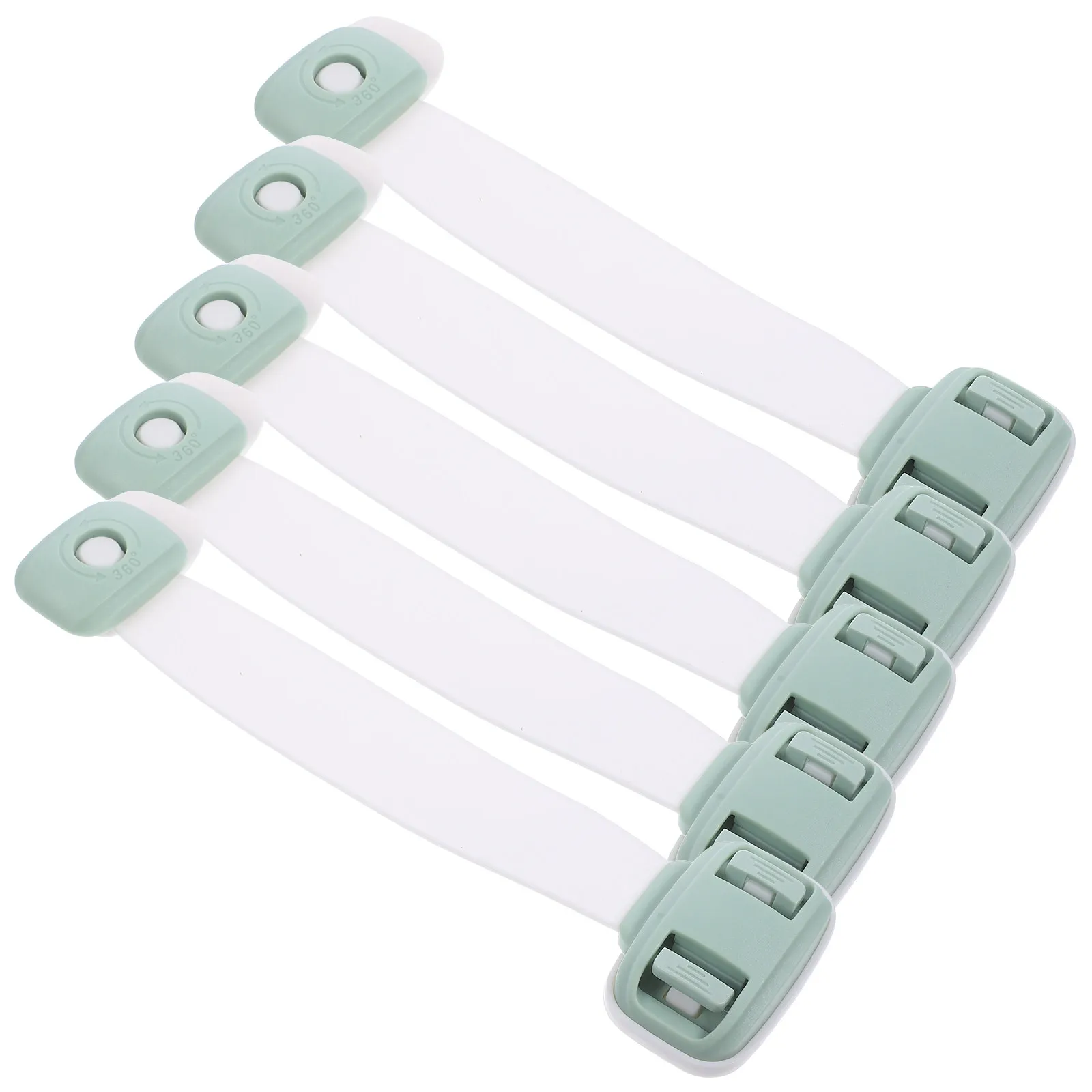 

5Pcs Child Safety Cabinet Locks Double Press Buckle Degree Rotation ABS Baby Proofing Latch for Refrigerator Drawer