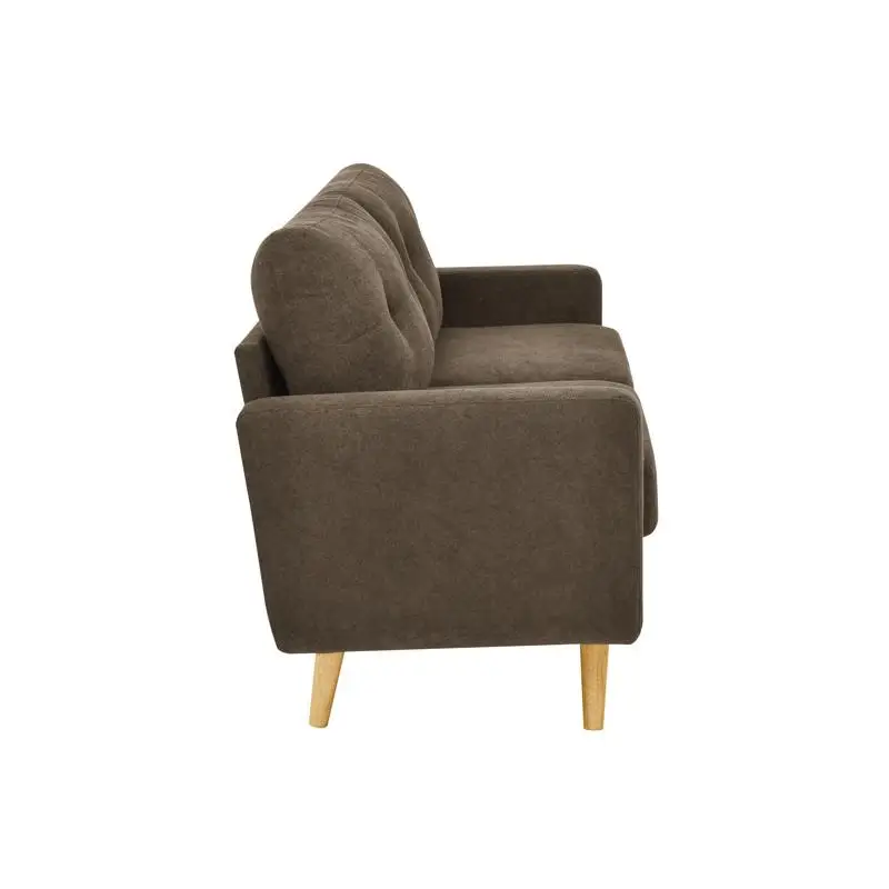 مقعد معنقدة حديث واسع مقاس 67.7 بوصة من منتصف القرن مع أرجل خشبية وتصميم قماش مريح لغرفة المعيشة #3