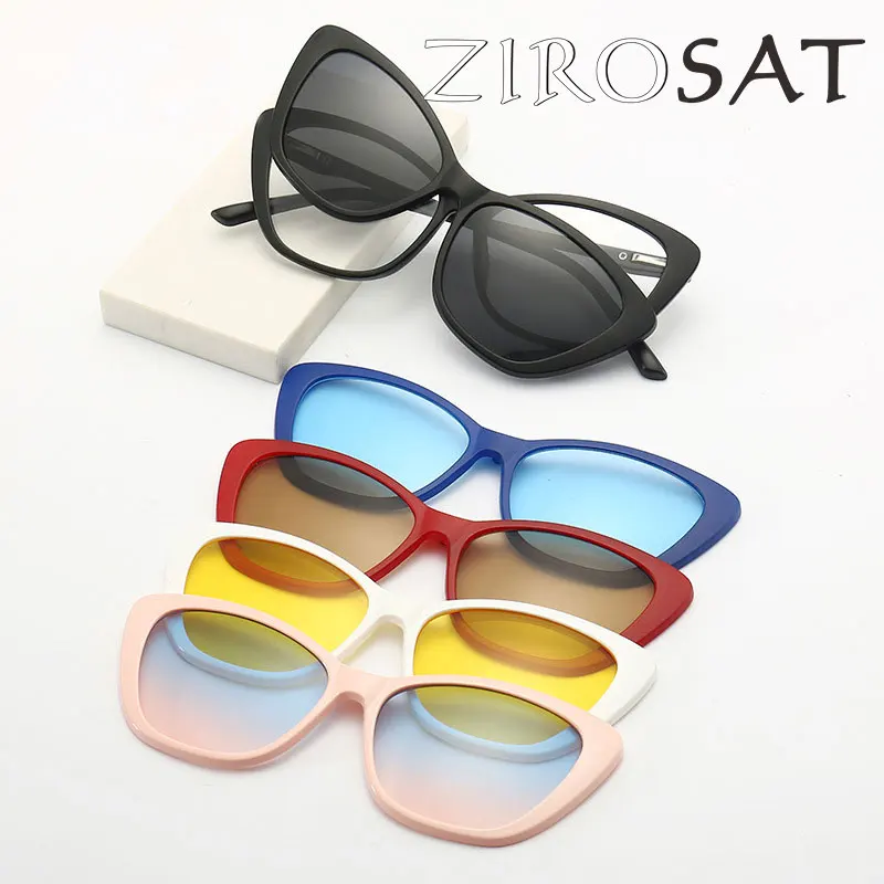 ZIROSAT 2308 Polarized Sunglasses Men Women Magnetic Clip TR90 On Glasses Optical Prescription Eyewear Frames Eyeglasses