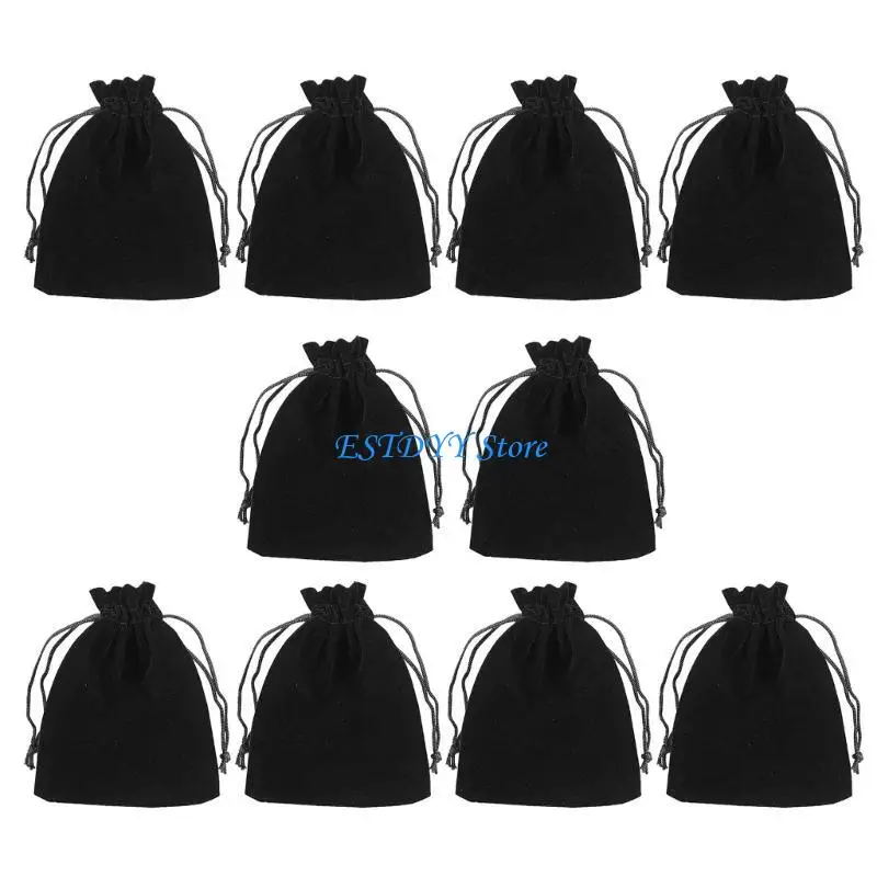 G6DE 10 Pcs Velvets Drawstring Cloth Bag.Jewelry Storage Pouches Christmas Gift Bags