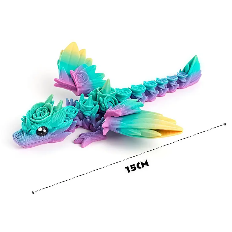 صغيرة ثلاثية الأبعاد مطبوعة التنين الطائر مشرق اللون سطح المكتب ديكور الإبداعية تمثال صغير كول الخيال نماذج للحيوانات هدية لهواة الجمع