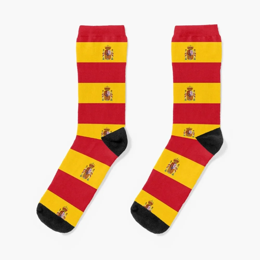 Spain Flag Socks heated soccer anti-slip Stockings compression crazy Socks Men Women's