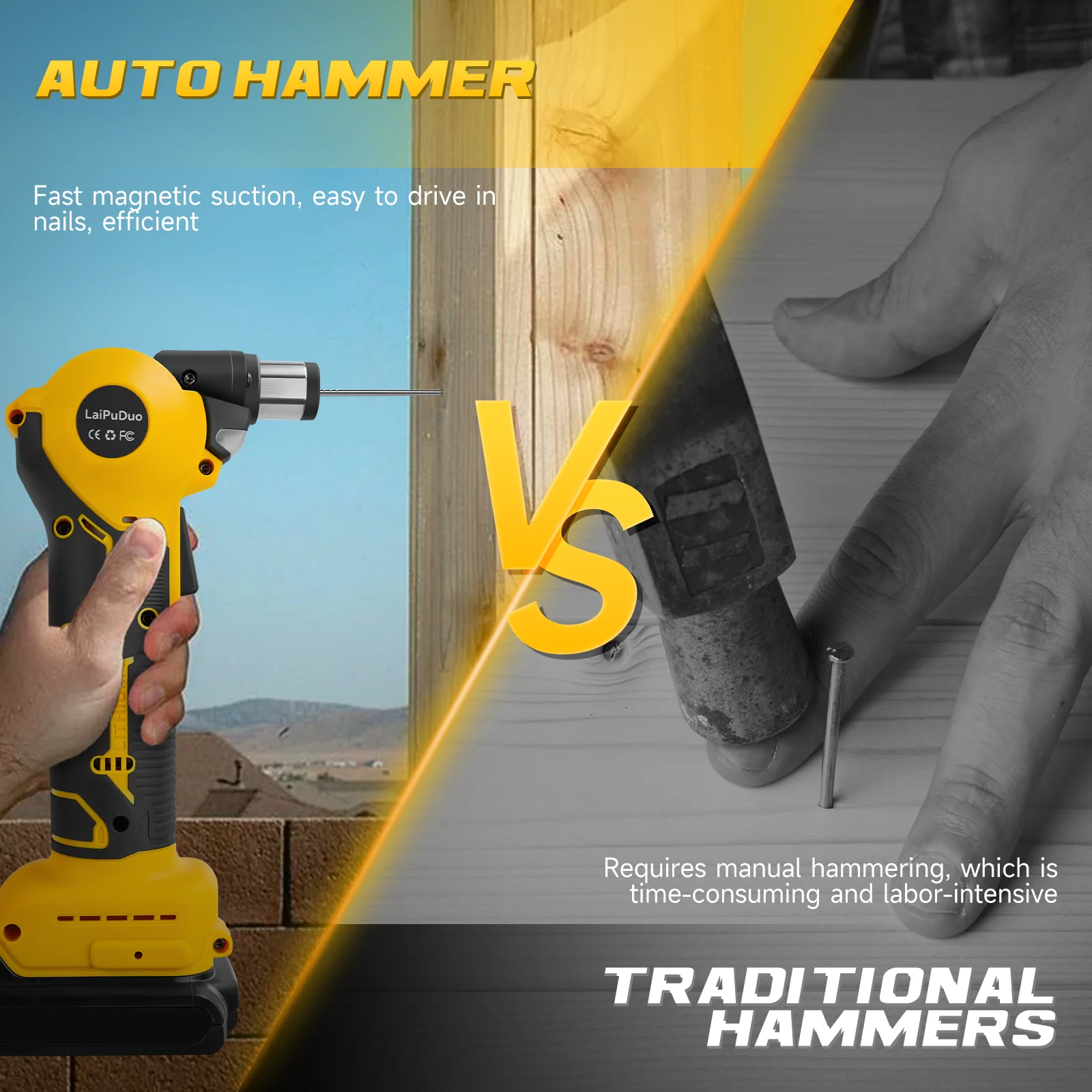 جهاز تثبيت النخيل اللاسلكي 20000 دورة في الدقيقة 0-90 °   مطرقة أوتوماتيكية كهربائية قابلة للتعديل مع رأس مغناطيسي لبطارية ديوالت 20 فولت (بدون بطارية)