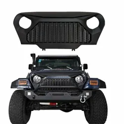 TJ Front Grille Gladiator Vader Matte Black Grid Grill ABS for Jeep Wrangler TJ 1997-2006  J282 LantSun