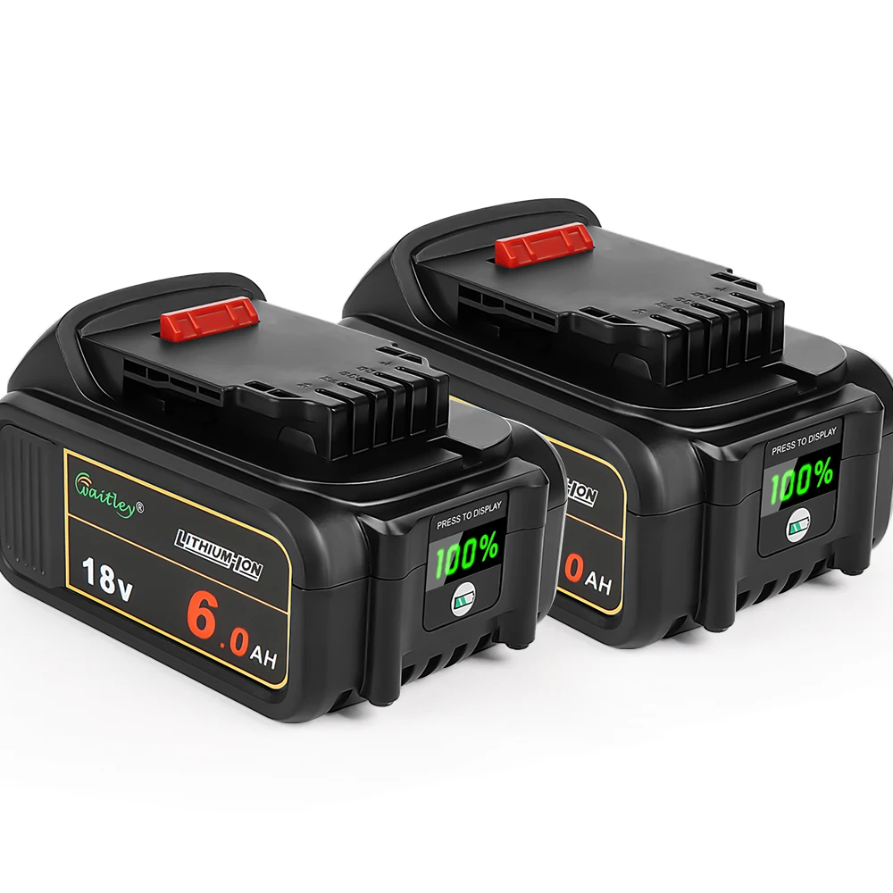 Waitley 6Ah Battery Compatible with Dewalt 18V 20V power Tools DCB184 DCB200 rechargeable accessorie