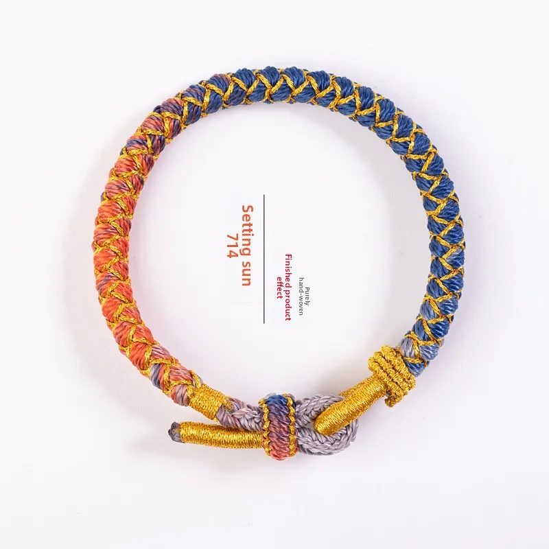 Chinese Style Lucky Dragon Scale Gradient Braided Bracelet Diy Kit Handmade Woven String Good Fortune Blessing Jewelry For Women