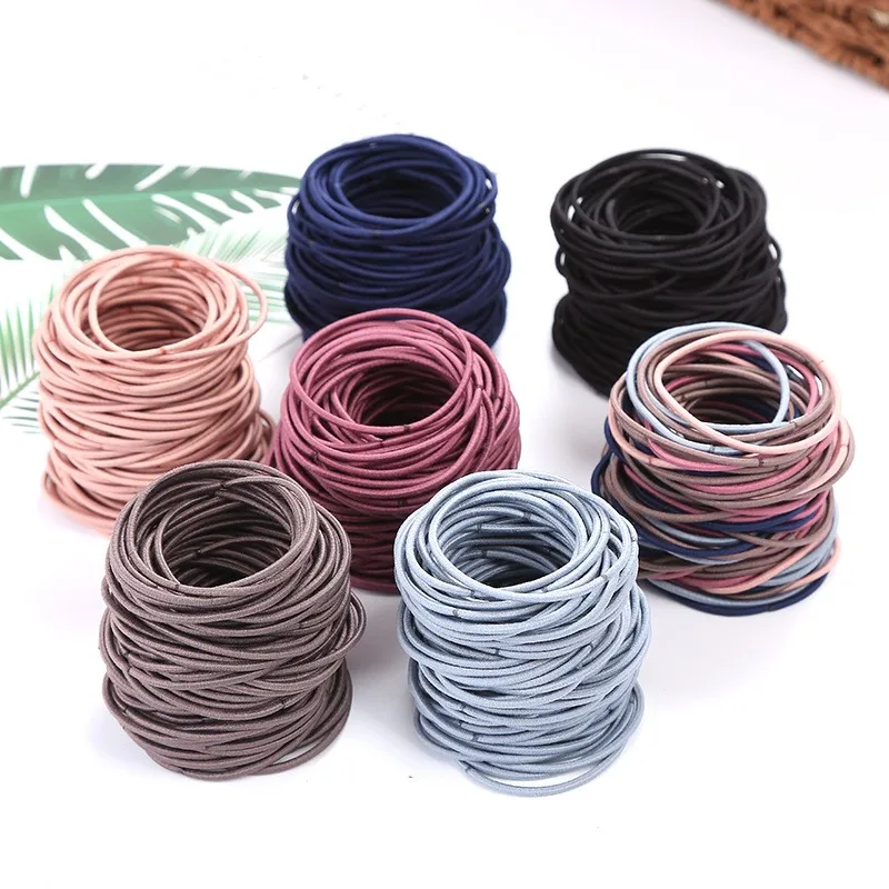 100/200 sztuk kolorowa elastyczna opaska do włosów liny Scrunchie zestaw opaska na głowę leagues Tie Colet dla kobiet dziewczyna fryzura modne dodatki
