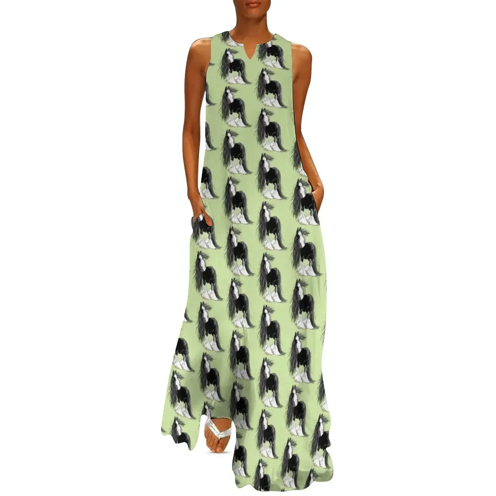 

Happy Shire Horse Cartoon Clydesdale Long Dress elegant dresses for women Women's long dress summer dress woman 2025