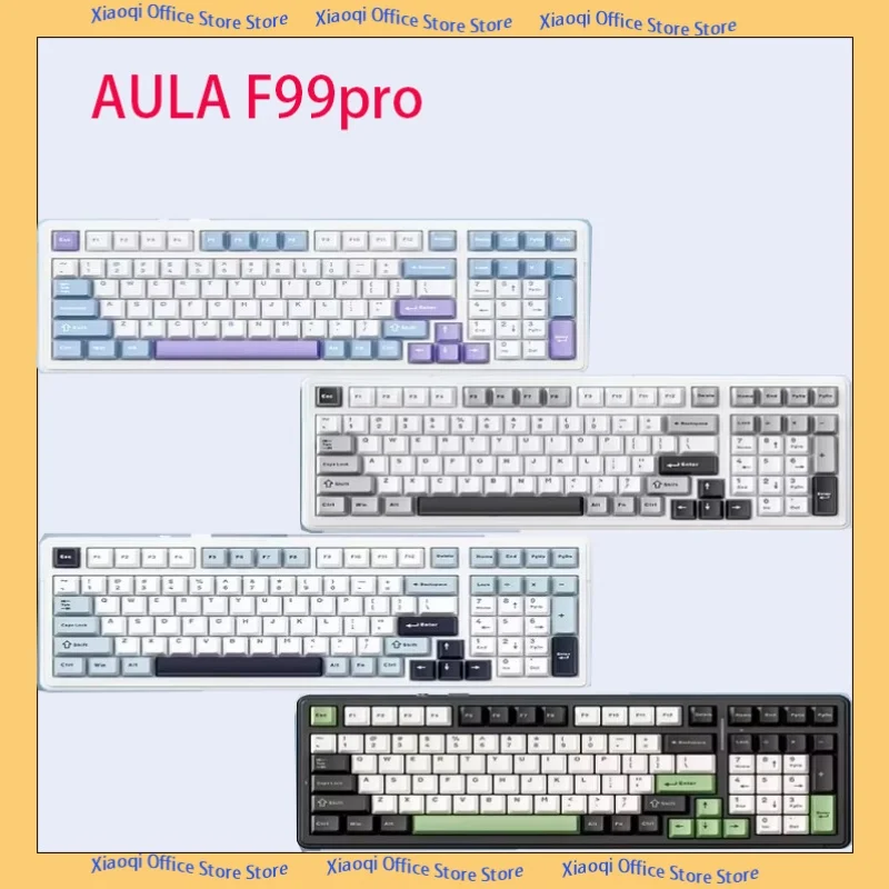 

AULA F99pro Mechanical E-Sports Hot Plug Keyboard Customized Wireless Three Mode Ergonomics Office Game Side Engraved KeycapGift