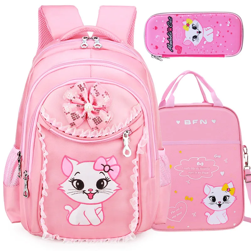 Sweet cat girl School Bags Cartoon Pattern Kid Backpacks Children School Backpack Girl Bag light Weight Girls mochilas infantil