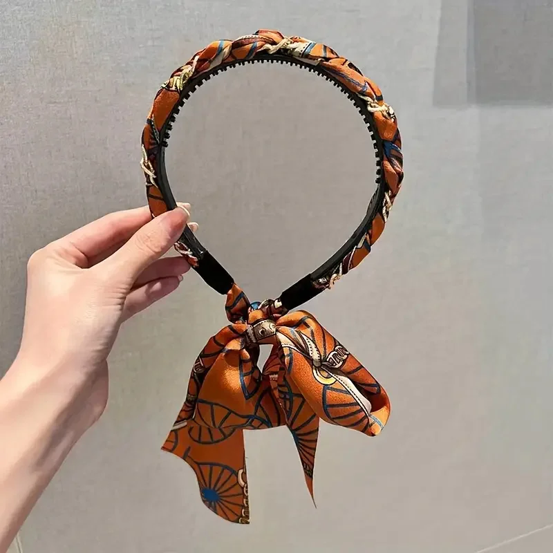 3 Stück Vintage-inspirierte Kette und Band-Stirnbänder für Damen, elegante Haar-Accessoires, perfekt für Zöpfe und Hochsteckfrisuren, stilvolle Haardekoration – Detail 4