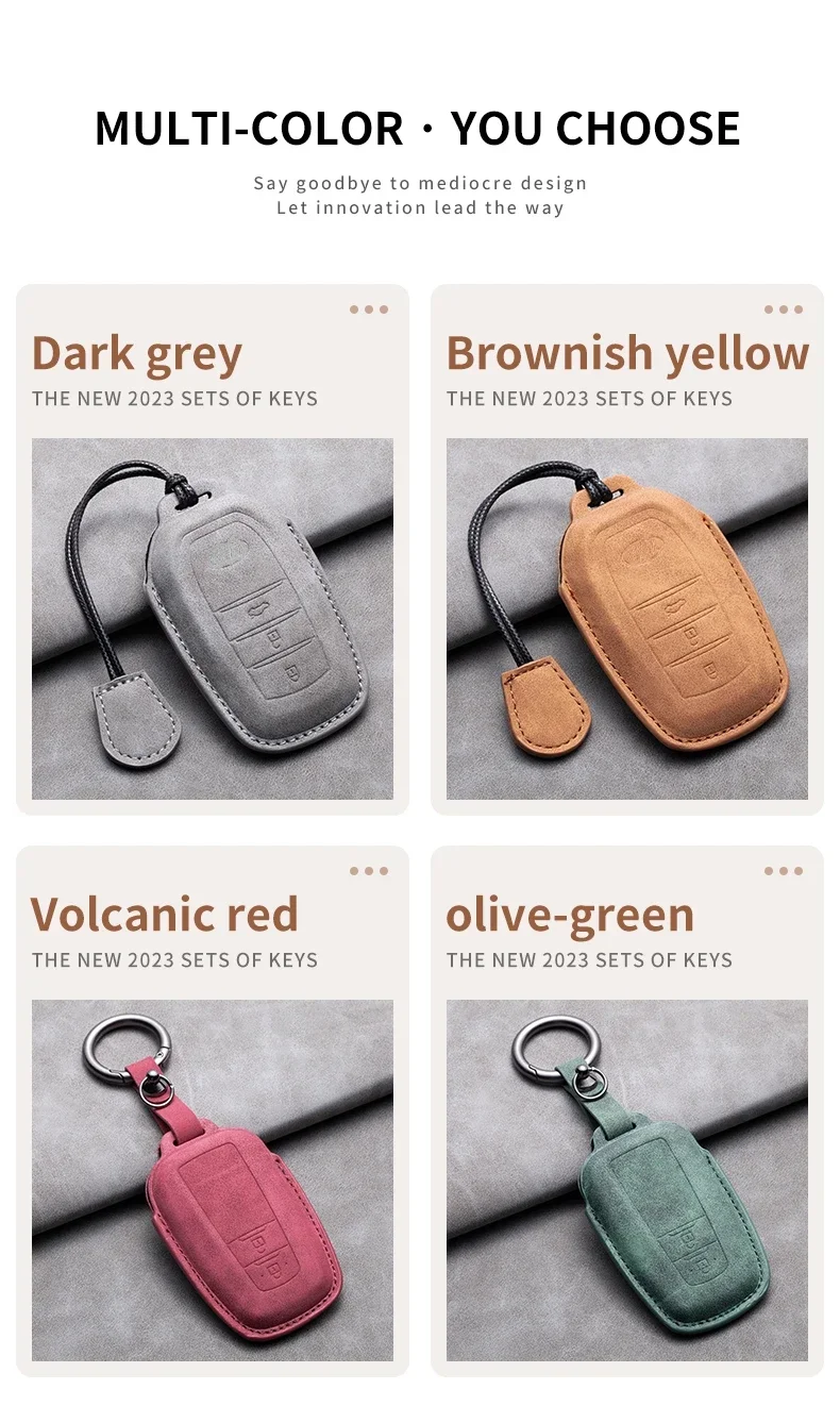 Leder Auto Remote Key Case Abdeckung für Toyota Prius Camry Corolla chr C-HR Rav4 Land Cruiser Prado Protector Schlüssel anhänger Shell – Detail 9