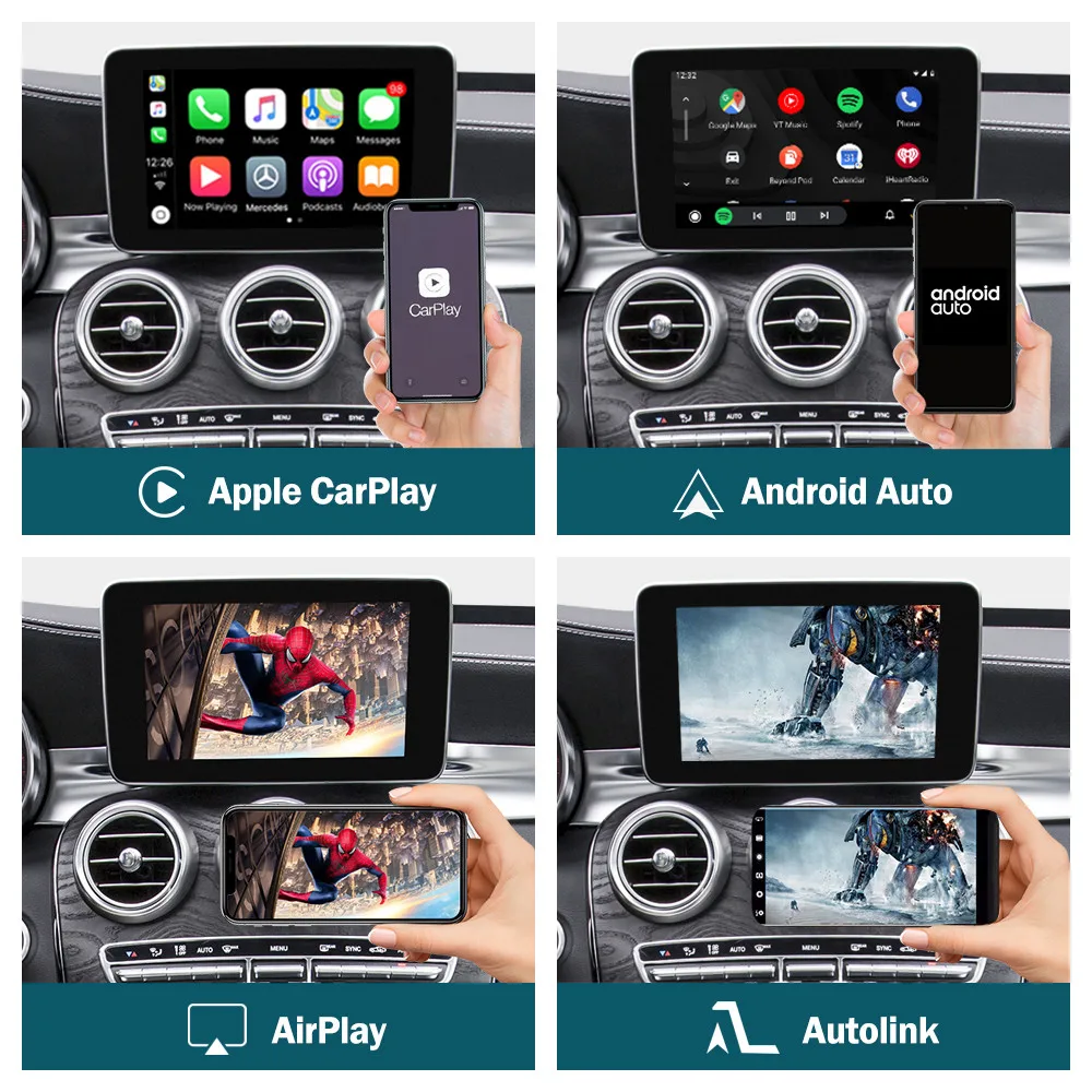 Módulo inalámbrico Apple Carplay Android Auto para Mercedes Benz, W176, W204, W205, W203, W253, W117, ML, GLK, NTG, 4,0, 4,5, 4,7, 5,0, 5,5