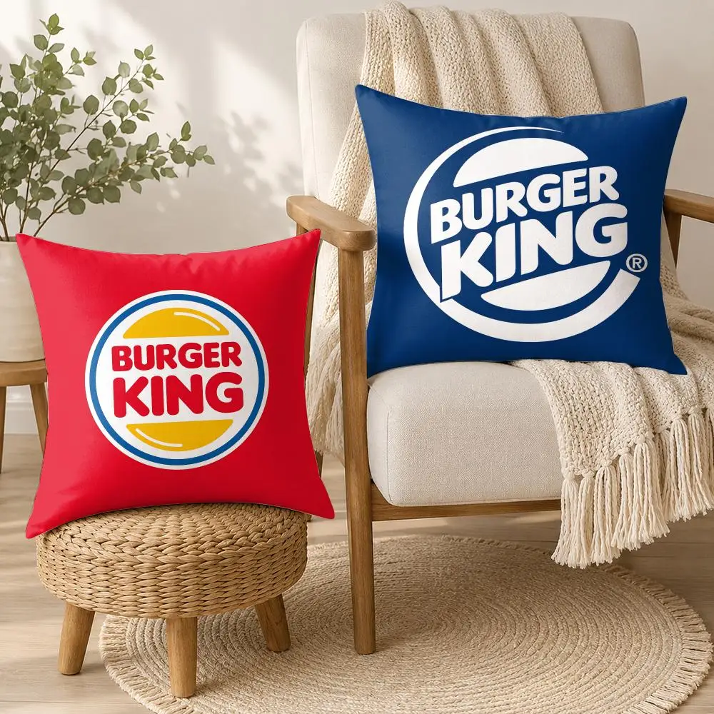 B-Burger King LOGO Cushion Cover Square Decorative Throw Pillow 40x40cm For Sofa Bedroom Living Room Home Decor
