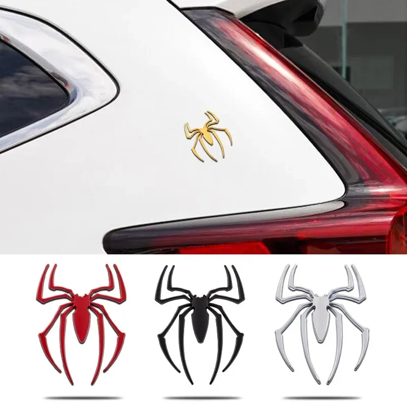 Fashion Car Sticker 3D Metal Spider Personalized Car Logo Gold/silver/black Car Styling Accessories Metal Spider Sticker Chrome