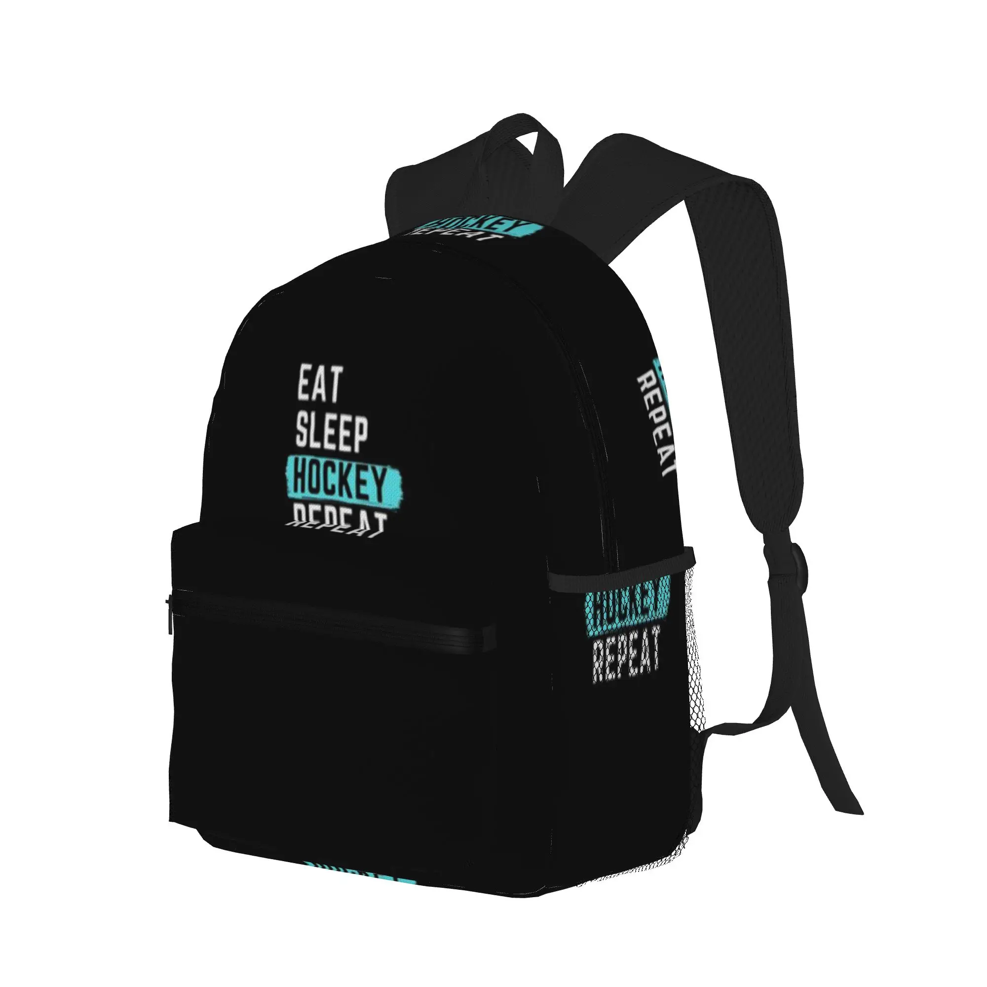 Eat Sleep Hockey Repeat  Casual Backpack for Students and Adults Feminina backpack