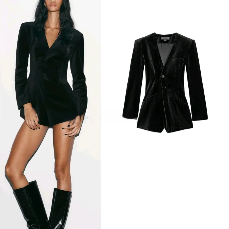 겨울 여성 정장 슬레 레르 더블 브레스티드 롱 슬리브 브이넥 플란넬 오버사이즈 캐주얼 폴리에스터 섬유 출퇴근용