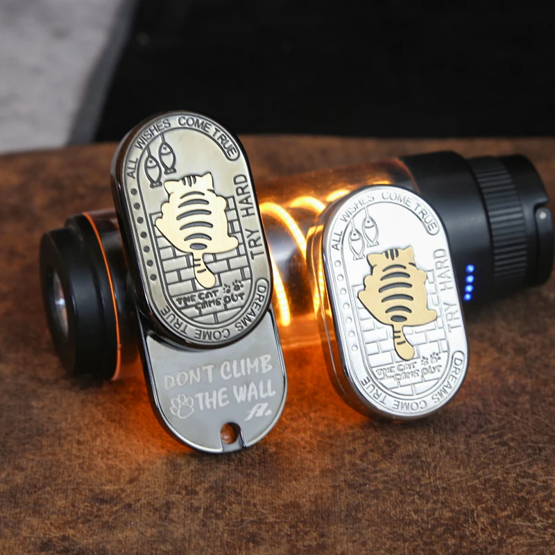 Greedy Big Fat Cat EDC Fidget Slider Stainless Steel Mechanical Push Fidget Toys ADHD Tool Adult Stress Relief Toy Gifts