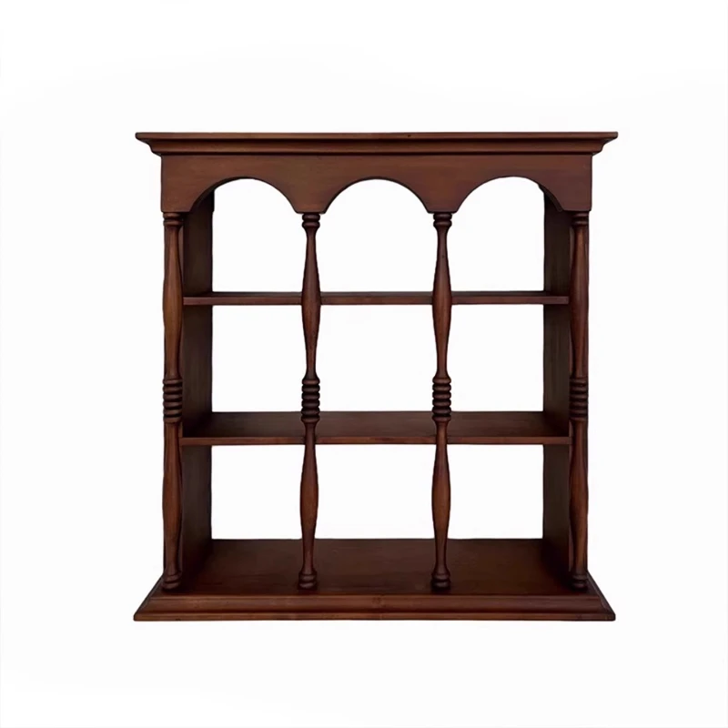 

Shelf retro solid wood new Chinese tea room tea set storage rack living room display rack