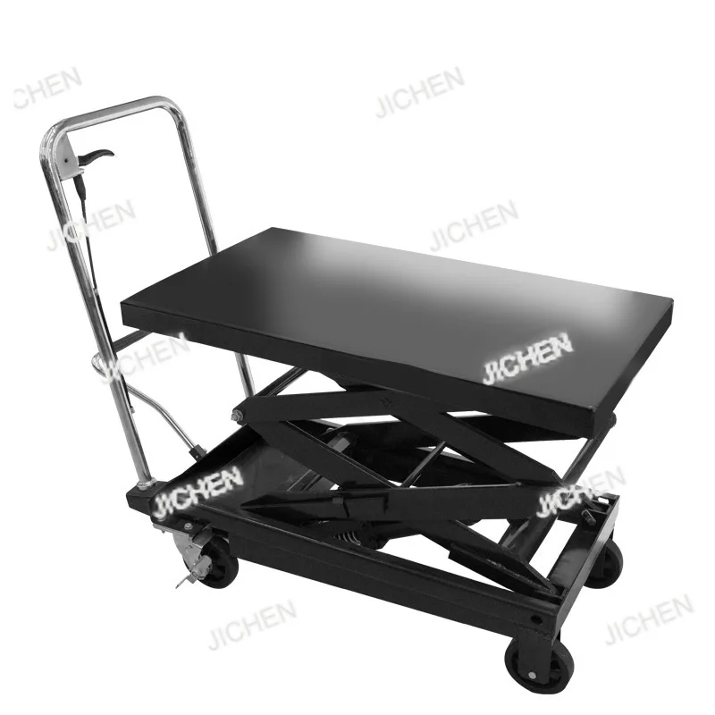 

Ручной гидравлический подъемный подъемный платформенный подъемник Мобильная тележка Плоская тележка 400 кг