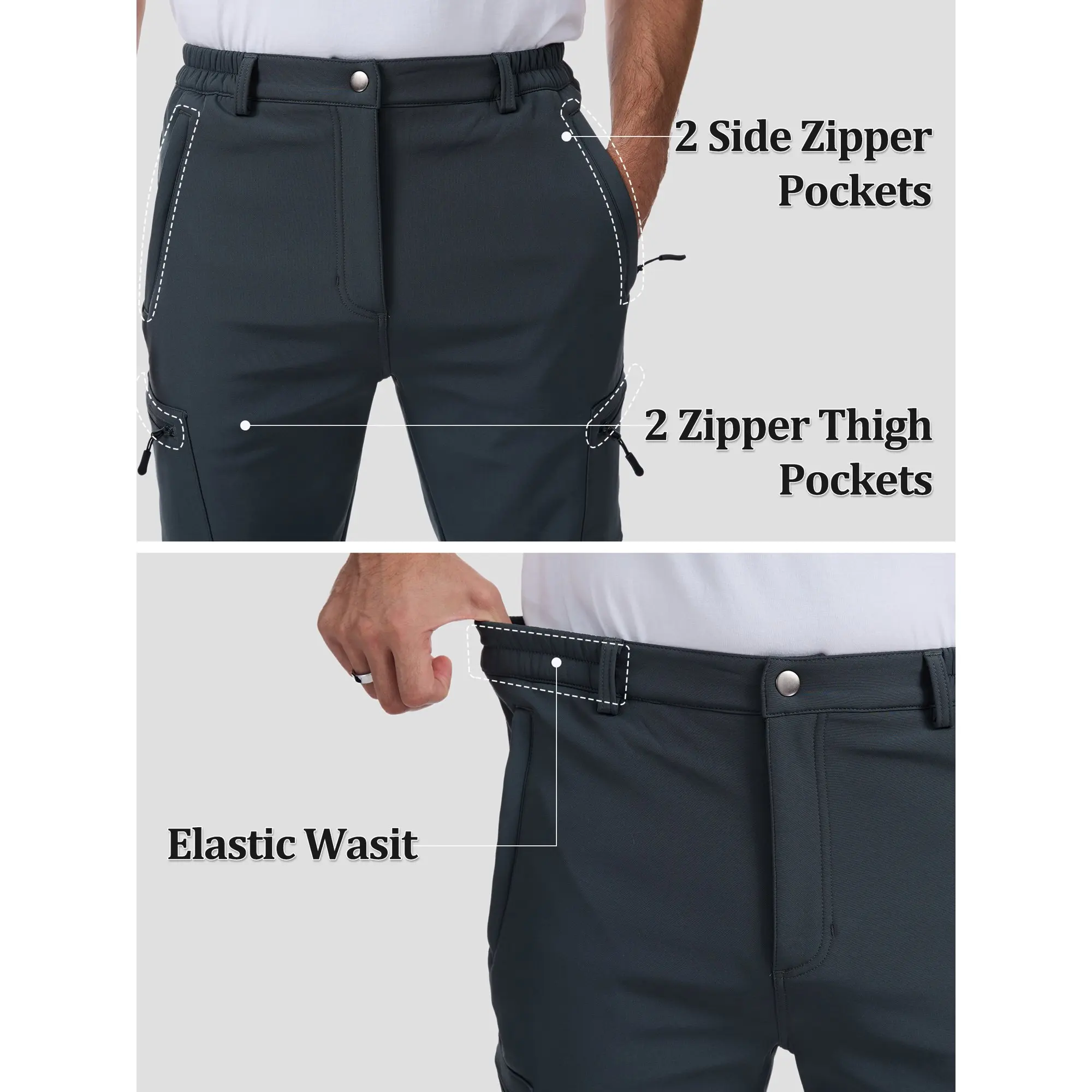 Winter Herren Wasserdichte Camping-Wanderhose Cargo Taktische Softshell Warme Fleece Winddichte Outdoor-Trekking-Jagdhose – Detail 20