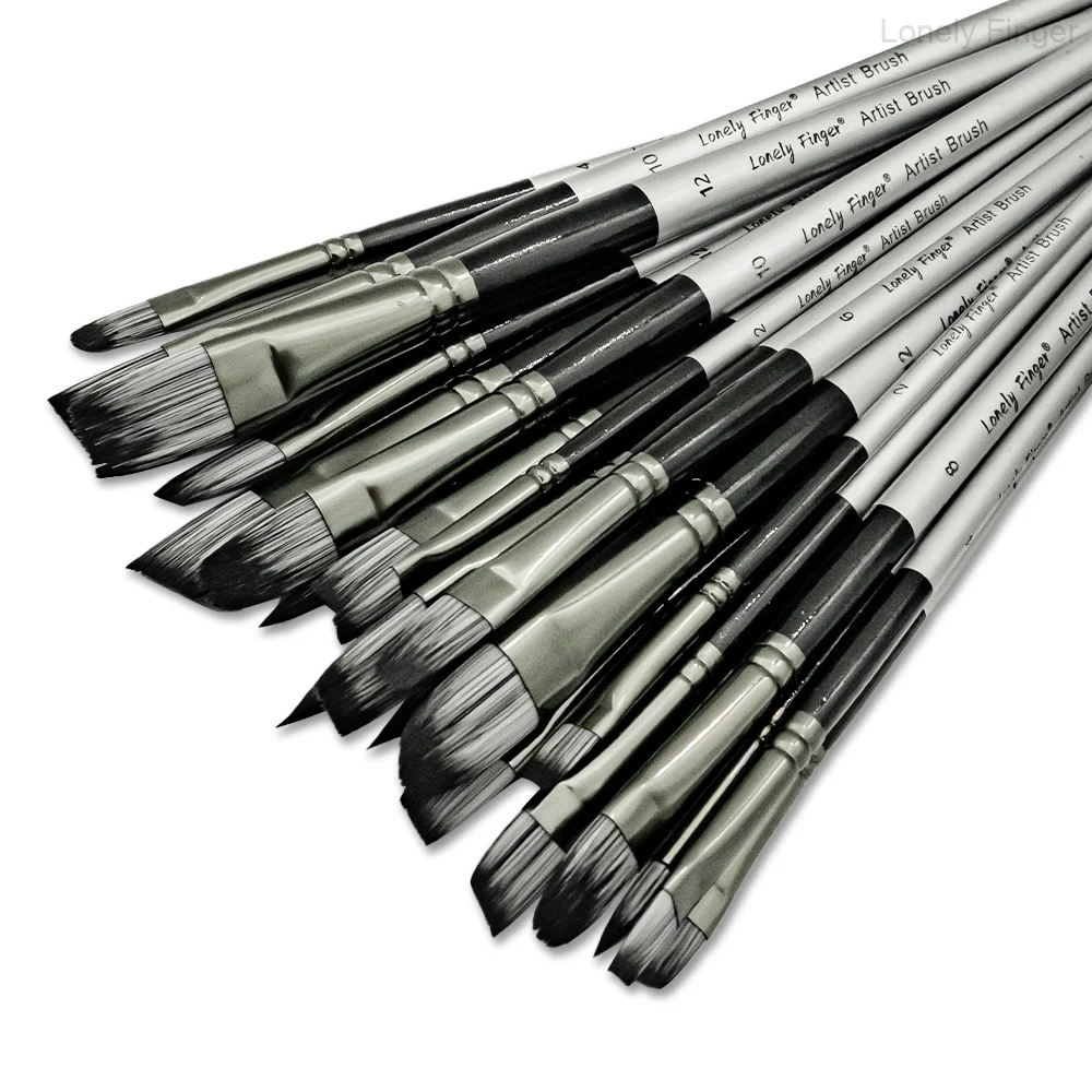 6/30pcs Paint Brush Set, Acrylic Paint Brushes, Professional Artist Series with Round,Flat, Angular,Filbert for Oil, Acrylic Can