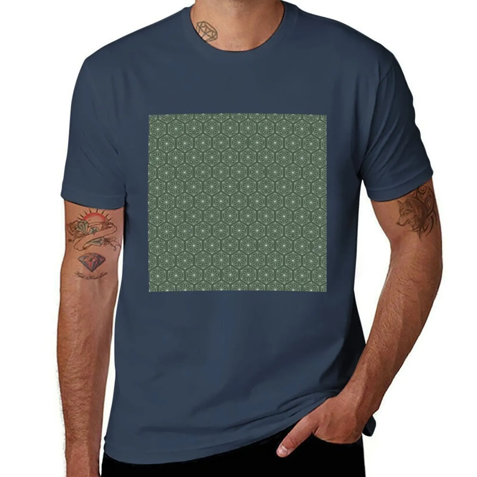 

Japanese Asanoha Star pattern (Bamboo Green) T-Shirt man t shirt designer t shirt man designer T-Shirt