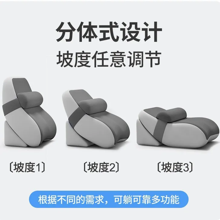 Adjustable Memory Foam Back Cushion with Neck and Lumbar Support for Bed Sofa and Office Chair, Ergonomic Split Design Reading