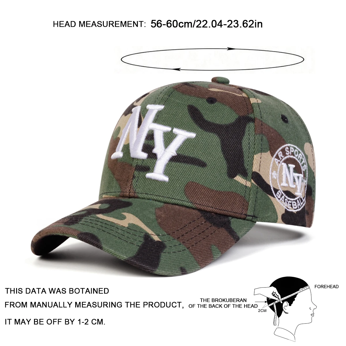 Unisex NY Brief Stickerei Camouflage Baseball Caps Frühling Herbst Outdoor Einstellbare Casual Hüte Sonnenschutz Hut Sport Kappe – Detail 6