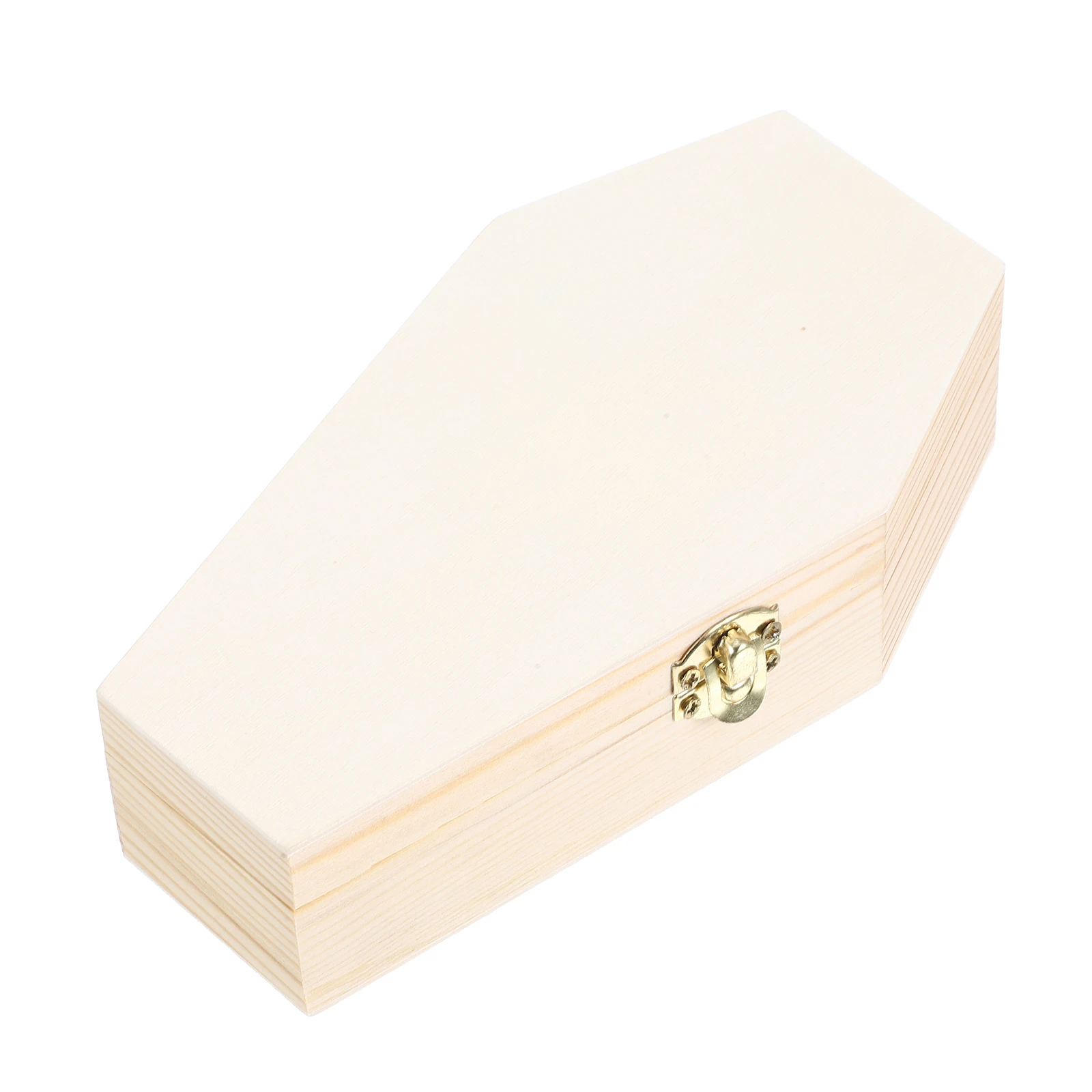 

Wooden Coffin Candy Box Shaped Earring Holder Jewelry Case Mini Halloween Container Necklace Organizer