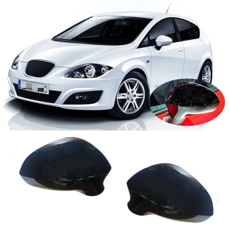 for Seat Leon 1P1 Exeo 3R Ibiza IV 6J FR 2008 - 2018 Gloss Black Rear View Wing Mirror Cover Replacement Car Accessories