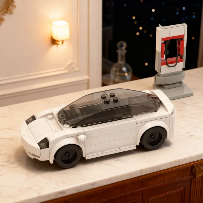 185 pièces MOC Tesla Model 3 City Champions Blocs de construction Cadeau de Noël Jouet DIY Idée éducative créative Briques pour enfants