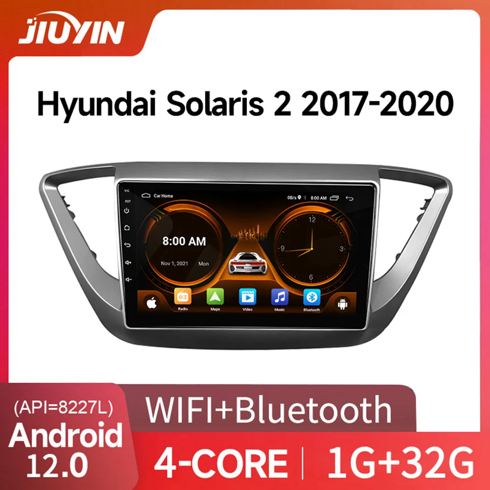 

JIUYIN Wireless Carplay Android auto Car Radio for Hyundai Solaris 2 2017-2020 GPS navigation DSP multimedia player 2din 4G