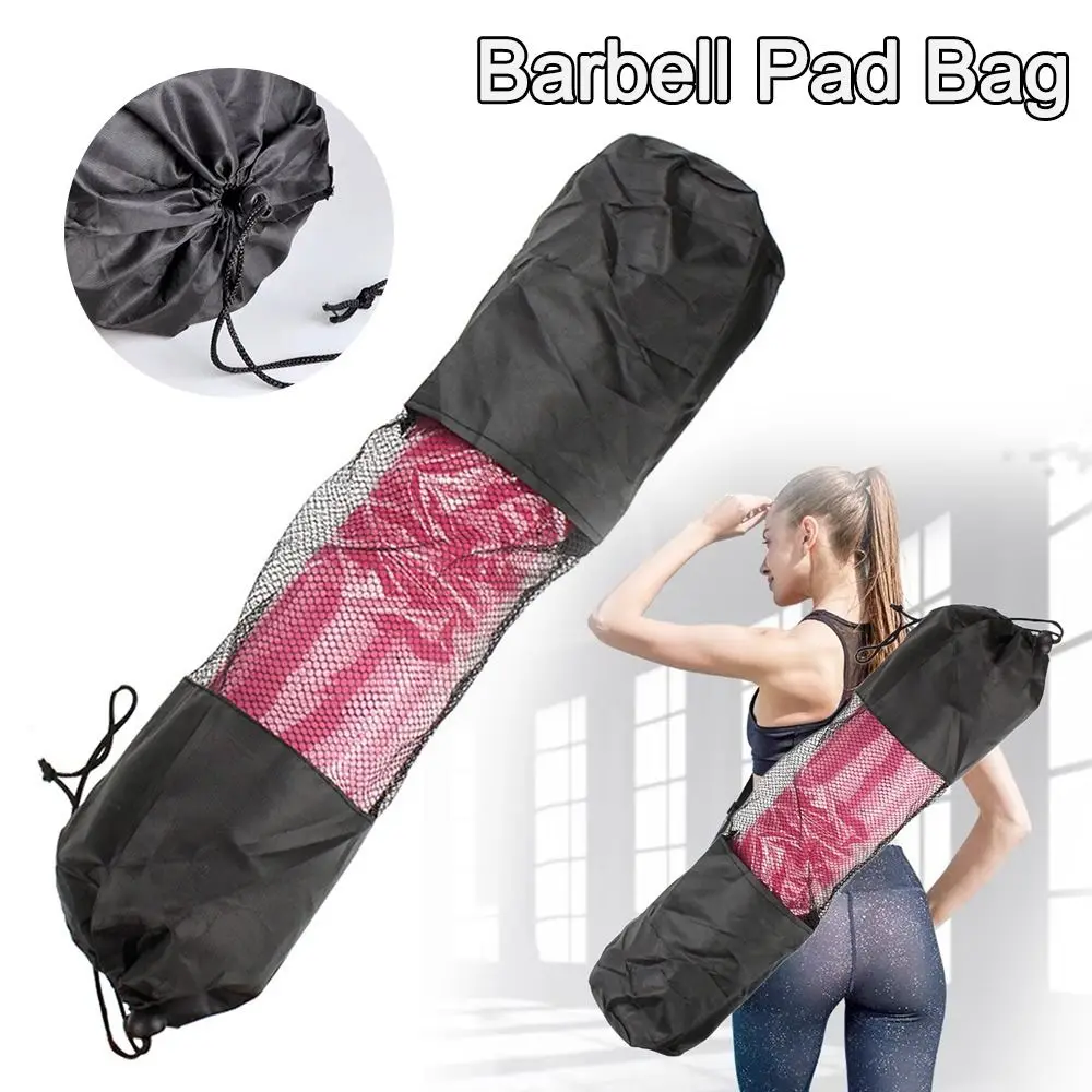 Barbell Pad Bag Shoulder Net Bag Barbell Shoulder Pad Pouch Drawstring Bag Mesh Bag Storage Bag Neck Shoulder Protective Lunges