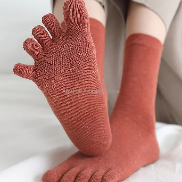 

INS style Women's Cotton Toe Socks-Five Finger Socks, Cute Toe-Separated-Breathable, Odor-Resistant, Knee-High Socks