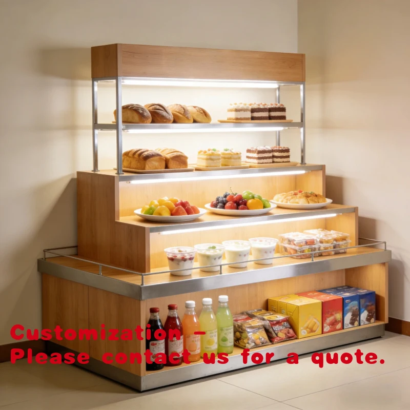 custom.Custom Pastry Display Cabinet Display Shelves with 3D Design Bakery Cafe and Supermarket