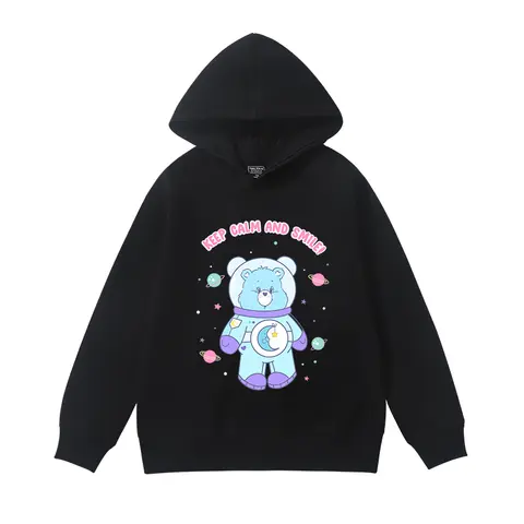 Fall and Winter Kids Comfortable Soft Hooded Sweatshirt The Care Bears Space Cartoon Creative Printing Girls Fashion Warm Hoodie