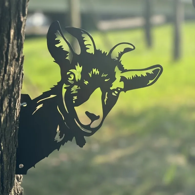 【2D Flat】 [2D Flat] Suitable for [4 Seasons] Gifts Classic Goat Head Metal Wall Art